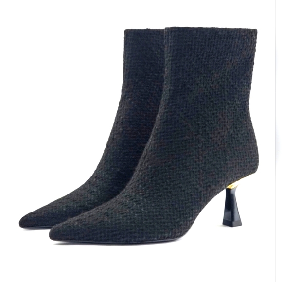 Zara Shoes - Zara Fabric Kitten Heel Boots